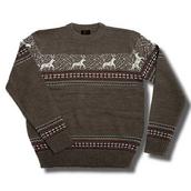 View Item Pop 60's Retro Ski Jumper Knitwear Pullover Snowflake Reindeer Taupe 